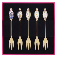 ROYAL ALBERT 100週年紀念下午茶叉5入組, 混色, 5入