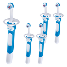 맘베이비 아기 이앓이 트레이닝 실리콘 칫솔, 블루, 5개