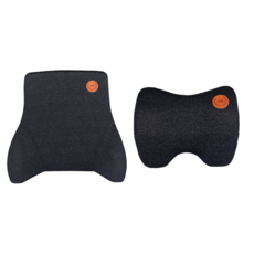 C 頭枕腰靠套裝 水晶灰 聚酯纖維面料, 1組, 姿勢矯正, 黑色