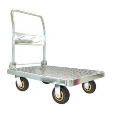 德利生活 手推車 72*48cm 4吋靜音灰輪 載重250公斤, 鋼板款 銀色, 1個
