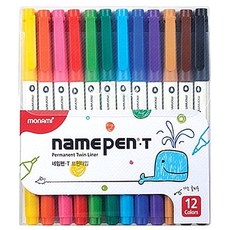 MONAMI 慕那美 雙頭簽字筆組, 混色, 12支