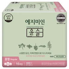 예지미인 윤슬 순한 생리대 날개형, 중형, 16개입, 1개