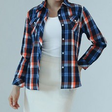 MEICHEL 女款環飾修身格紋襯衫 10897