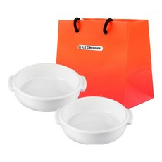 르크루제 타파스 디쉬 + 쇼핑백 S, 2개, 디쉬 2p + 쇼핑백, 화이트