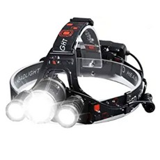 충전식 LED 헤드랜턴 MAX 6000LM 3XCREE XML T6 + 충전식 배터리 2p + 5핀 USB 충전 케이블, 혼합색상, 1세트