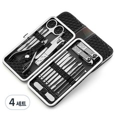 指甲護理美容工具指甲剪套組袋黑色, 18種美容工具, 4組