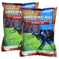 벅스킹덤 장수풍뎅 브리딩매트 3L, 혼합 색상, 2개