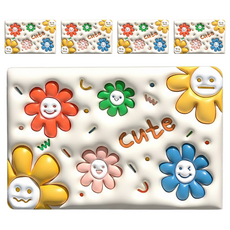 水晶絨仿3D地墊, 59.5 x 39cm, 微笑世界, 5個