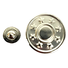 可拆免縫腰圍調節鈕扣 Set 20入組 17mm 小款, 銀色小星星, 1組