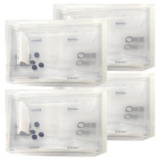 三開式透明收納箱, 多尺寸可選, 38 x 29.5 x 23.5cm, 白色, 4個