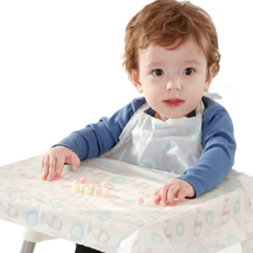 babyclo 一次性自主進食寶寶圍兜, 藍色, 10入, 1組