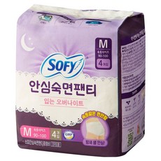 SOFY 蘇菲 安心睡眠內褲 穿著夜用, 4枚入, 1個, 中型