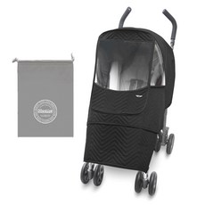 Manito Alpha混色人字紋加厚禦寒推車罩 S號+收納袋, 人字紋黑色, 1組