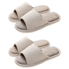 Alleophom 條紋室內拖鞋, 棕色, 2組