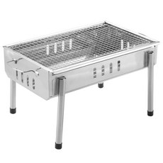 萬家香 4530 不鏽鋼炭烤爐 適合4-5人 重複使用 組裝免工具 收納方便 四面透氣孔 火力強大, 43 x 28.5 x 24.5cm, 1個