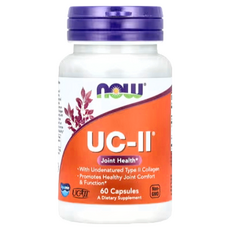 NOW Foods UC-II二型膠原蛋白 含非變性二型膠原蛋白 促進健康的關節舒適和功能, 60顆, 1瓶