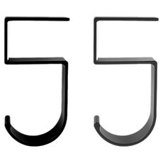 iRoom 太空鋁5字形桌邊掛勾2件組, 槍灰 + 黑色, 1組