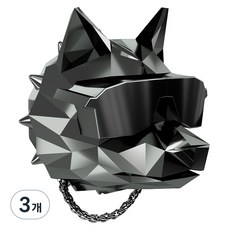 THREENINE 時尚狼 鬥牛犬 高級車用芳香劑 鍍鉻黑, 3個, 黑櫻桃