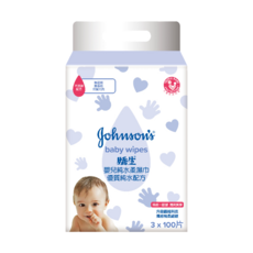 Johnson's 嬌生 嬰兒純水柔濕巾 一般型 3包 Set，低敏, 無酒精, 柔軟細緻, 1袋