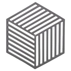 好物良品 六角形北歐風PVC防滑耐高溫鏤空防燙造型隔熱桌墊/杯墊, 線條款 灰色, 3個