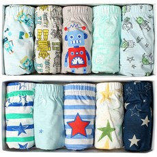 bonumam 男童內褲 機器人5款 + 星星5款組合