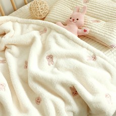 ChezBebe 孩童細纖維刺繡毛絨毯, 兔子款