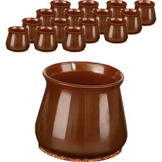 마켓감성 두꺼운 실리콘 의자 발 커버 라지, 16개, 호두색