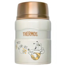 THERMOS 膳魔師 小熊維尼不鏽鋼真空食物罐 - 520ml, 白色 忙碌小蜜蜂款, 1個