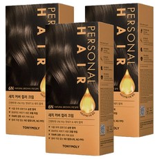 토니모리 퍼스널 헤어 새치 커버 컬러 크림, 6N(자연갈색), 3개