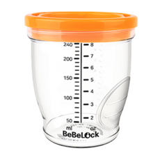 Bebelock Tritan材質 Premium 副食品刻度密封罐 8個, 橘色, 240ml
