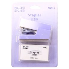 델리 그라데이션 컬러 미니 스테이플러 호치키스 세트, 퍼플, 1세트
