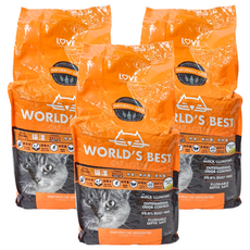 WORLD'S BEST CAT LITTER 貓漾 世界首選 環保玉米砂, 大顆粒不沾腳, 3.62kg, 100%玉米, 3袋