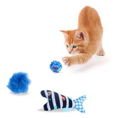 狗狗商店寵物貓咪玩具 3種組, 藍色, 1套