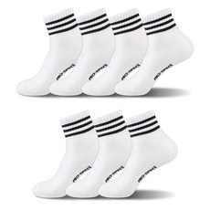 PRO-SPECS 男款3線氣墊短襪 B款 7雙, 白色, 7個