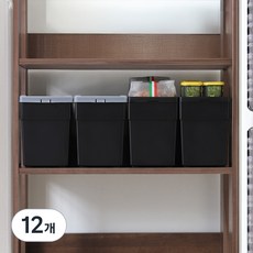 IRIS OHYAMA 愛麗思歐雅瑪 收納盒 BU-200 7L, 黑色, 12個