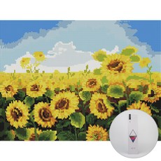 아트조이 DIY 보석십자수 30 x 40 cm, 해바라기 밭, 1개