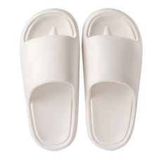 EVA踩屎感超厚休閒拖鞋 奶油白, 44~45