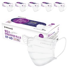 웰킵스 뉴언택트라이트 마스크 대형 KF-AD, 30개입, 6개, 화이트