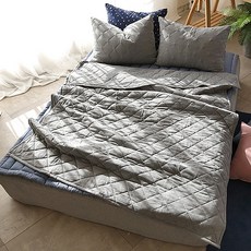 BAZAAR 素色絎縫薄被, 灰色