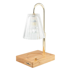 Rofancy 洛帆晞 實木紋玻璃公主定時系列融蠟燈 110V GU10鹵素燈泡 50W, 透明