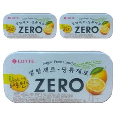 LOTTE 樂天 ZERO Zero無糖檸檬薄荷糖, 3盒, 28g