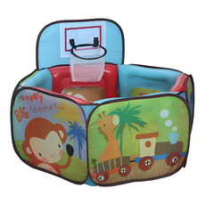 Willy Baby Home 防撞遊戲球池圍欄 + 籃球框 + 100顆球, 1組