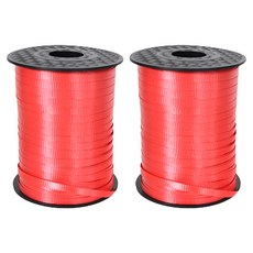 PARTYSHOW 氣球裝飾道具 捲邊緞帶 500m, 紅色, 2個