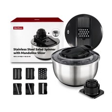Berthan 不鏽鋼蔬菜脫水器+刨絲器 6種組, 1套, 混合色