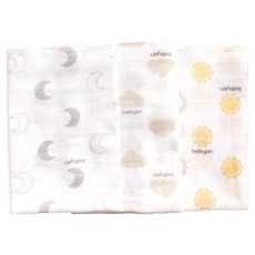 babyan 綿紗印花手帕3入組 L號