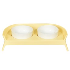 Carno 卡諾 韓國寵物半圓形防溢雙碗餐桌 FREE, 白色, 1個