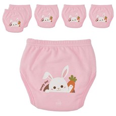 agazzang 嬰幼兒用 Friendly 6層如廁訓練褲, 粉紅色兔子, 6個