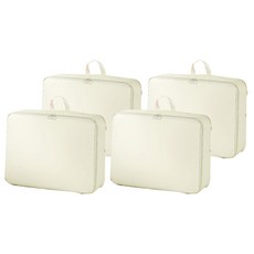 棉被壓縮收納袋 旅行壓縮包 米色, 大號, 1入, 2個