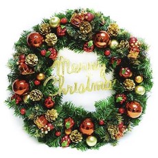 摩達客 耶誕豪華高級聖誕花圈(紅色系), 直徑49cm, YS-GW20001, 1件