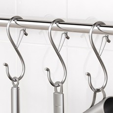 에코밍글 잠금형 스테인리스 S자 고리, 실버, 10개